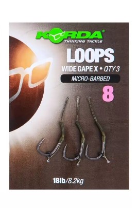 Korda Loops Wide Gape X Size 8 Micro Barbed 