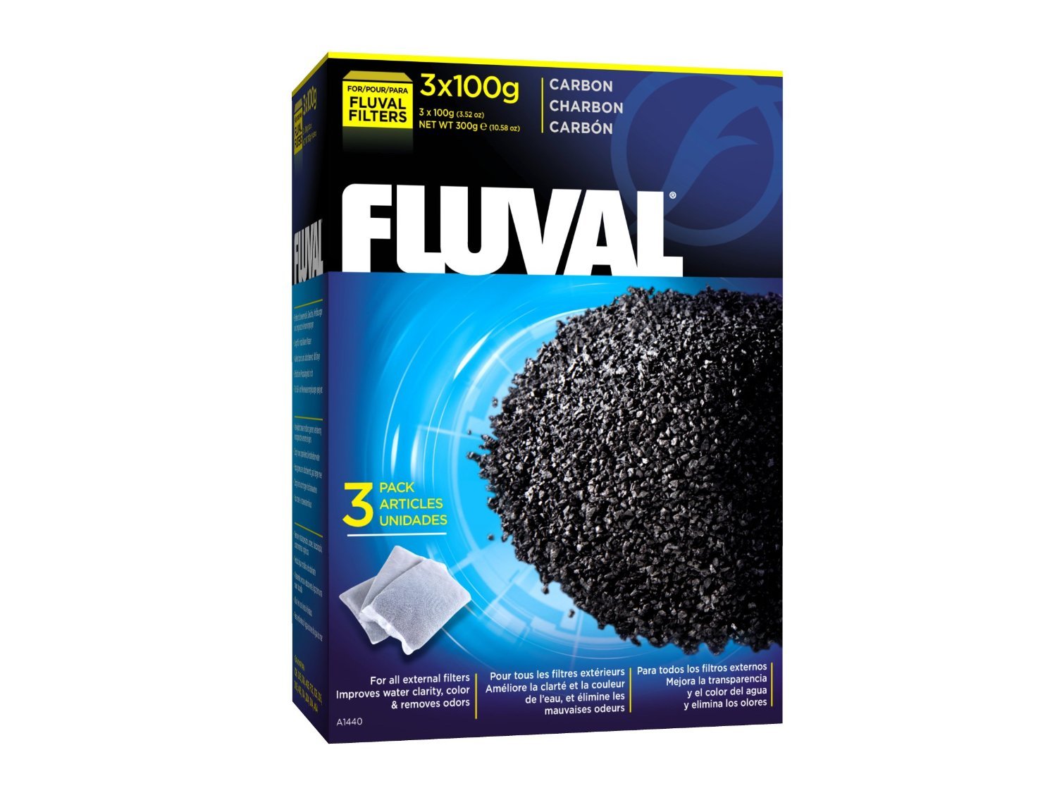 Fluval Activated Carbon 3 x 100g Bags
